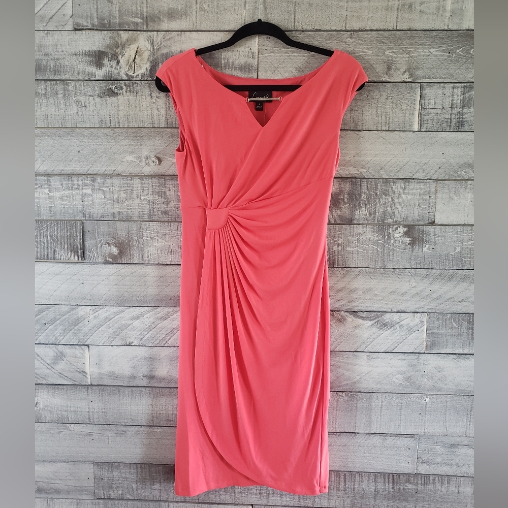 Connected Apparel Coral Midi Dress Size 6